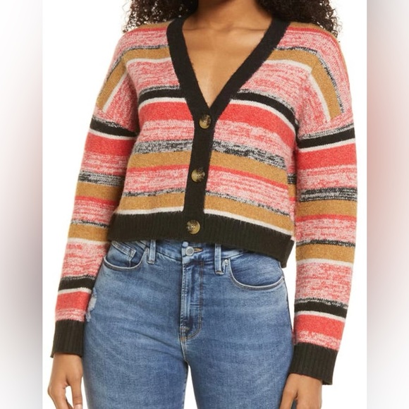 NWOT BP. Marl Stripe Cardigan - Picture 1 of 7